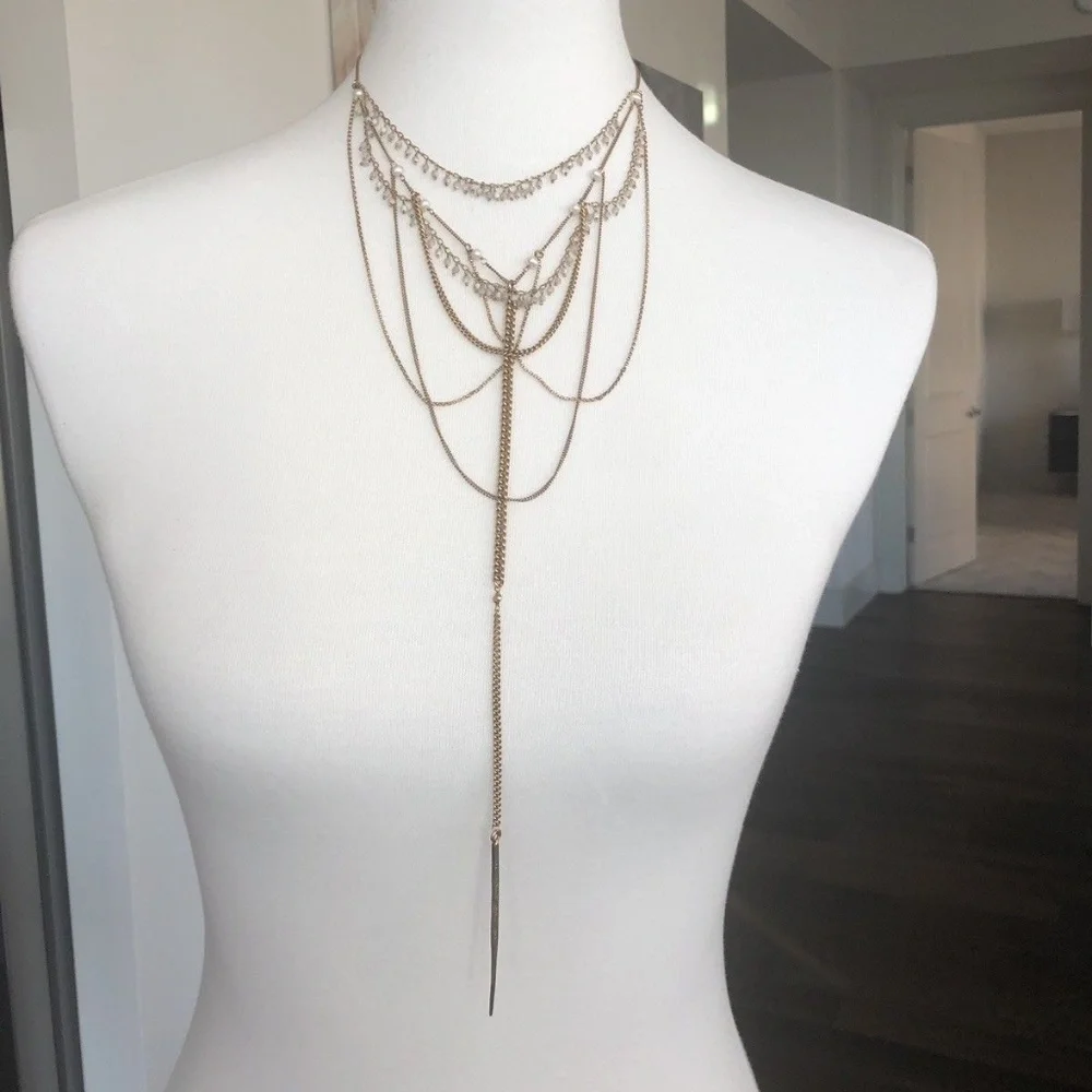 New Auth Chan Luu MOP White Baroque Pearl Draped M